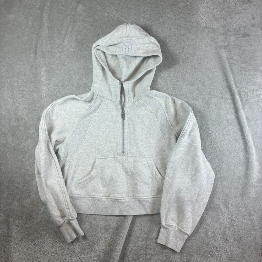 Lululemon Sweater Women XS/S Scuba Oversized Half-Zip Hoodie Grey Stretch